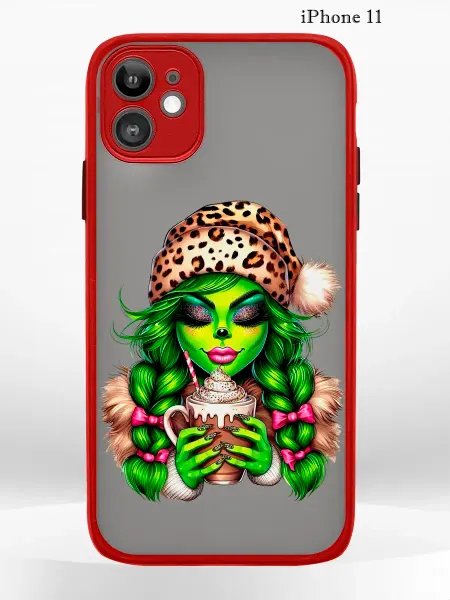 PRINTberries Чехол на iPHONE 11 с принтом новогодний grinch girl