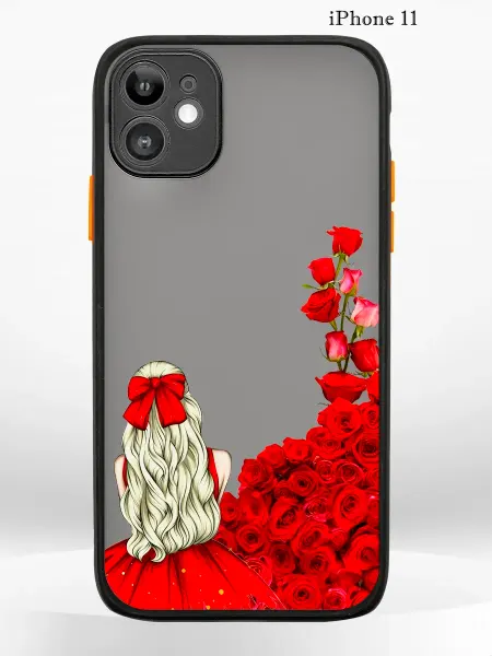 PRINTberries Чехол на iPHONE 11 с принтом girl розы