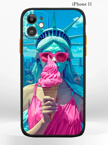 Чехол на iPhone 11 с принтом girl Статуя свободы