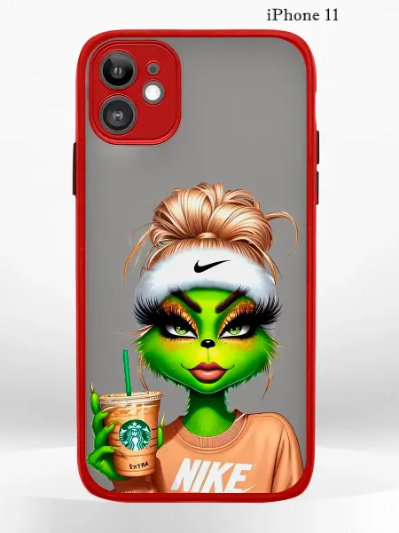 PRINTberries Чехол на iPHONE 11 с принтом новогодний grinch nike