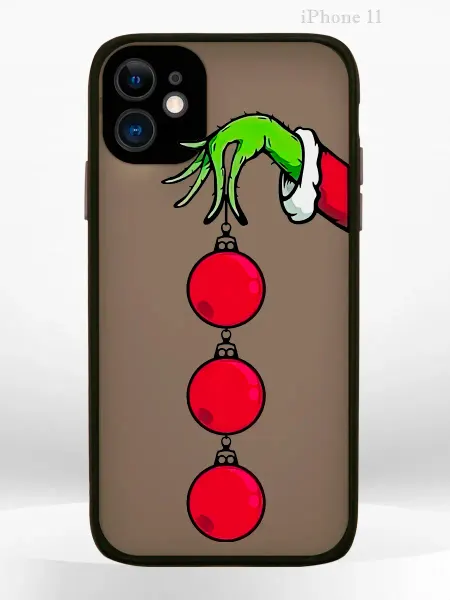 Чехол на iPHONE 11 с принтом новогодний grinch