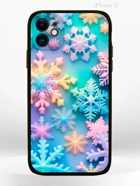 PRINTberries Чехол на iPHONE 11 с принтом новогодний snowflakes