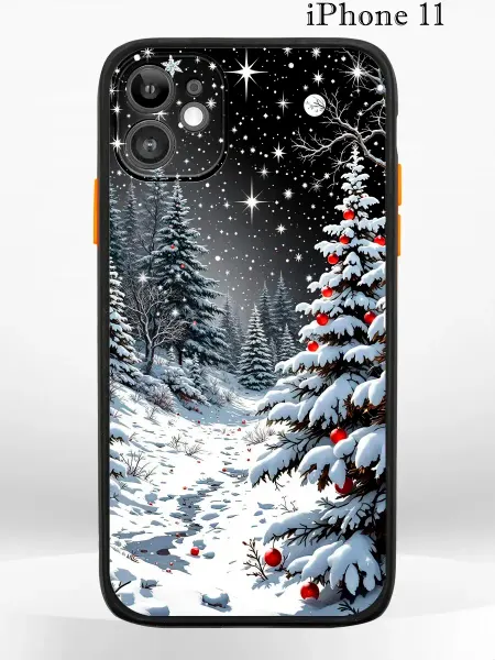 PRINTberries Чехол на iPhone 11 с принтом новогодний лес