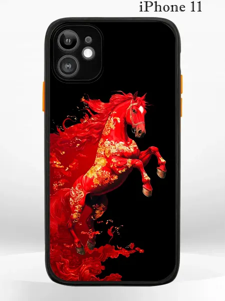 PRINTberries Чехол на iPhone 11 с принтом огненная лошадь