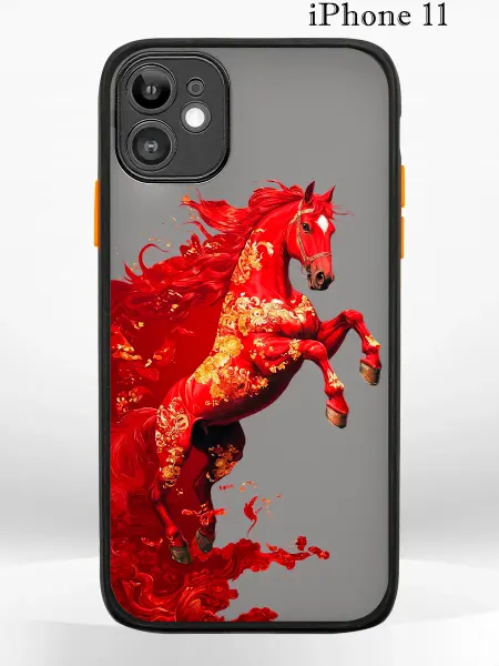 PRINTberries Чехол на iPhone 11 с принтом новогодний лошадь