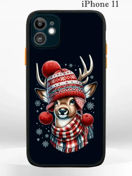 PRINTberries Чехол на iPhone 11 с принтом новогодний олень