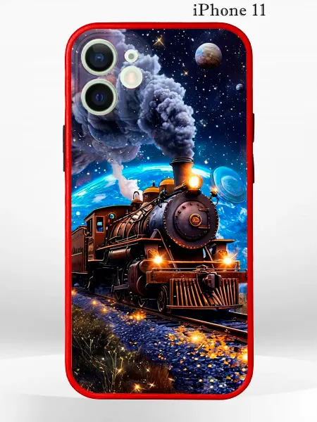 PRINTberries Чехол на iPhone 11 с принтом новогодний поезд