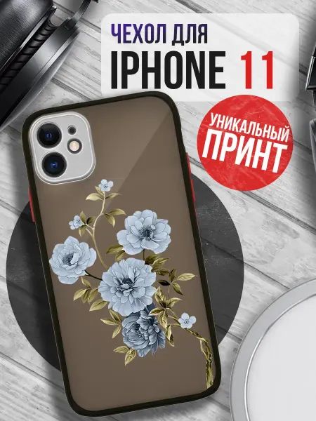 PRINTberries Чехол на IPHONE 11 с принтом цветы эстетика