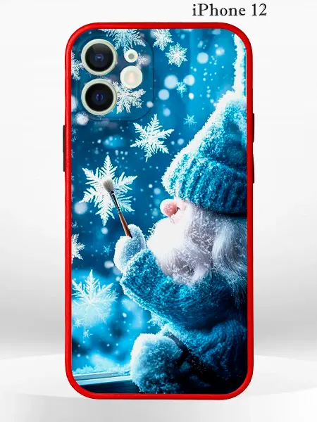 PRINTberries Чехол на iPhone 12 с принтом новогодний гном