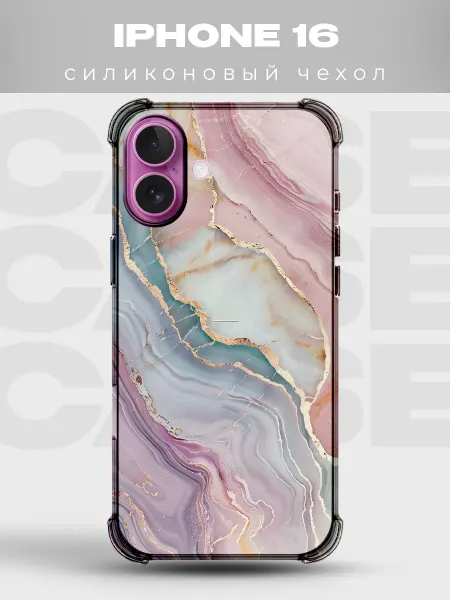 PRINTberries Чехол на iPhone 16 дизайн Мрамор