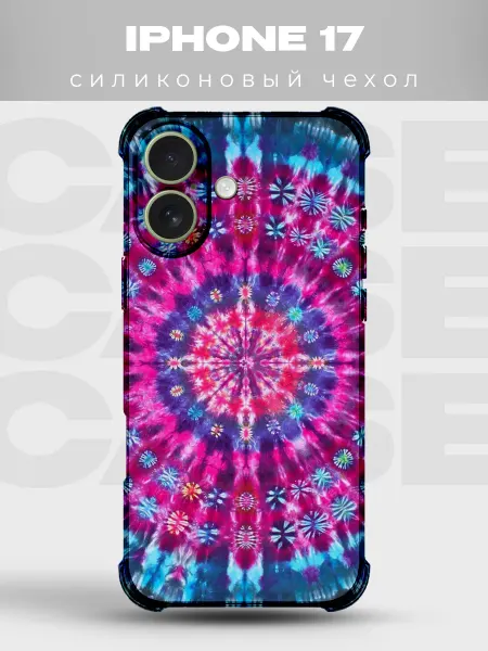 PRINTberries Чехол на iPhone 17 Тай-дай силиконовый