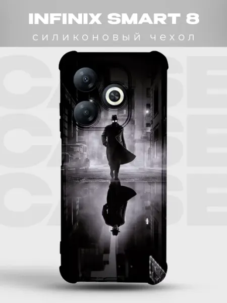 PRINTberries Чехол на Infinix Smart 8 Человек-паук Нуар spider noir марве