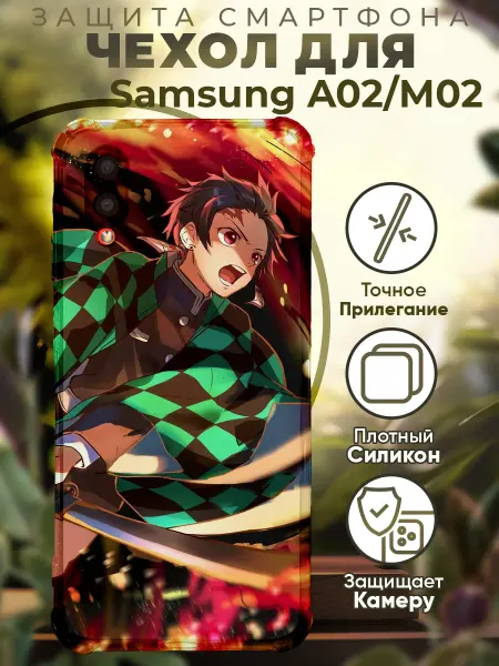 PRINTberries Чехол на SAMSUNG A02 с принтом аниме Demon Slayer