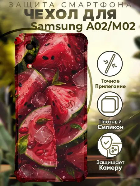 PRINTberries Чехол на SAMSUNG A02 с принтом арбуз