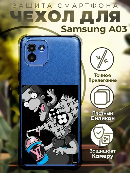 PRINTberries Чехол на SAMSUNG A03 с принтом барт симпсон