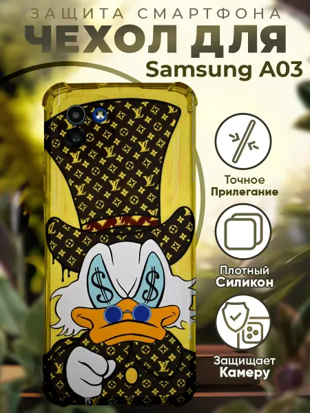 PRINTberries Чехол на SAMSUNG A03 с принтом дональд дак