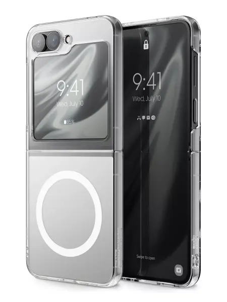 Elago Защитный чехол для Galaxy Z Flip6 магнитный Clear HYBRID PC
