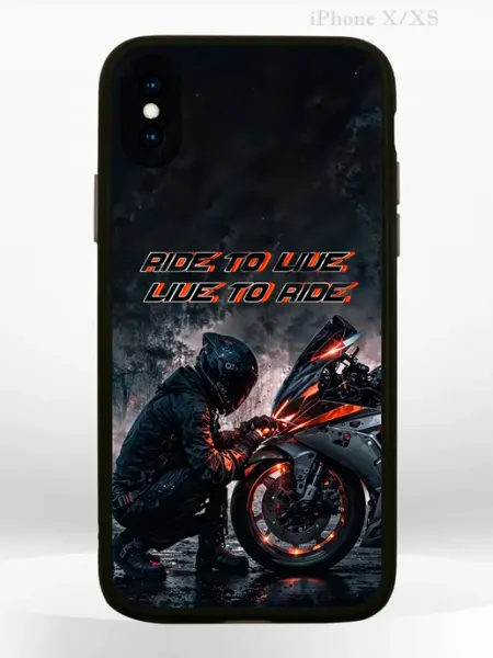 PRINTberries Чехол на iPhone XS, iPhone X с модным принтом байкер