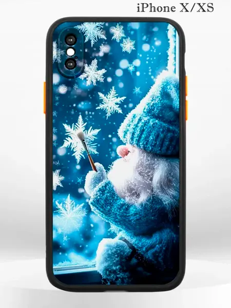 PRINTberries Чехол на iPhone XS X с принтом новогодний гном