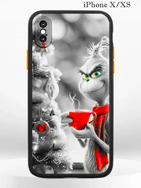 PRINTberries Чехол на iPhone XS X с принтом новогодний Гринч