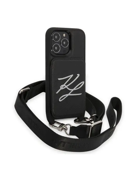 Karl Lagerfeld Чехол на iPhone 13 Pro Max с картхолдером и ремешком