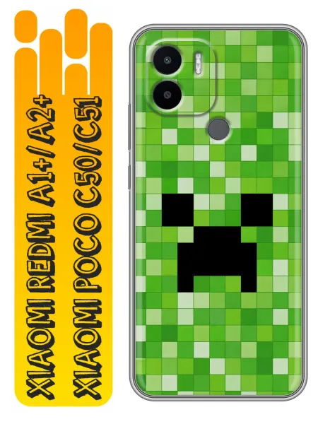 360skin Чехол на Xiaomi Redmi A1, A2 Plus, Poco C51 Minecraft