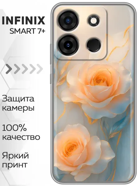 Marketclub Чехол на Infinix Smart 7 Plus женский с цветами