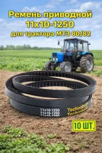 10 шт. Ремень зубчатый А-1250 (AVX13-1250) вентилятора, генератора МТЗ-80/8210