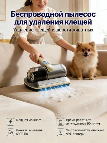 Ручной пылесос от клещей для мебели и ковров