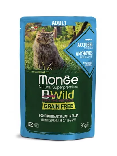 Влажный корм Monge BWild Cat Adult с анчоусами, 85 г