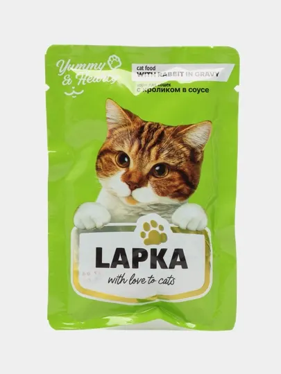 Консервированный корм Lapka для кошек, с кроликом в соусе сашет, 85 г
