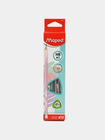 Карандаши GRAPH EXTRU PENC GLITTRDECO HB ERAS X12 851804