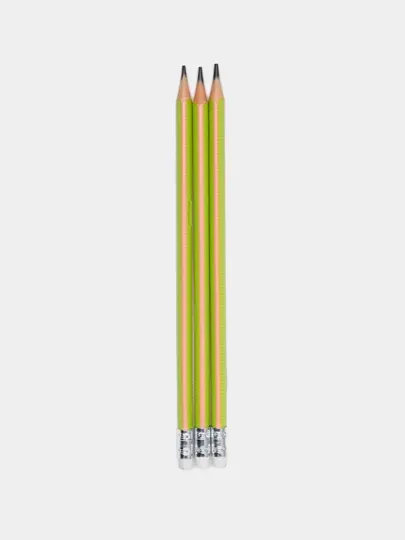 Карандаш чернографитный HB с ластиком X12 Maped 853601 по 3 штуки