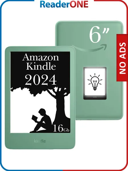 Электронная книга Amazon Kindle 11, 6 дюймов, 2024, 16 Гб, версия без рекламы, Matcha