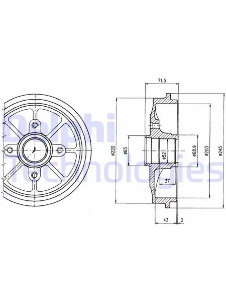 Delphi Барабан тормозной для автомобиля