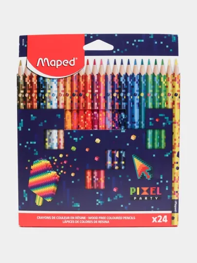 Цветные карандаши PIXEL PARTY X24 Card Box Maped 862206