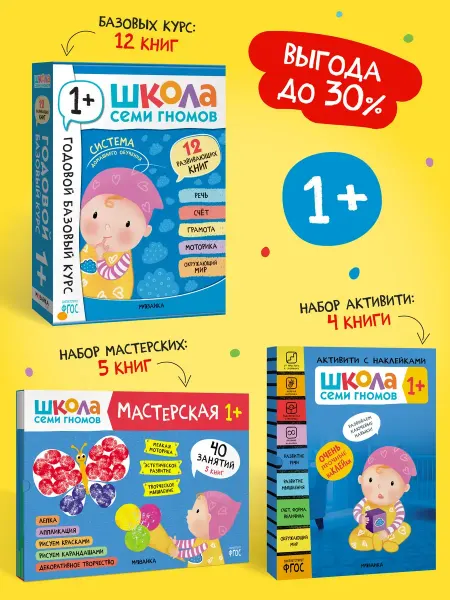 Набор книги для детей развивашки 1+