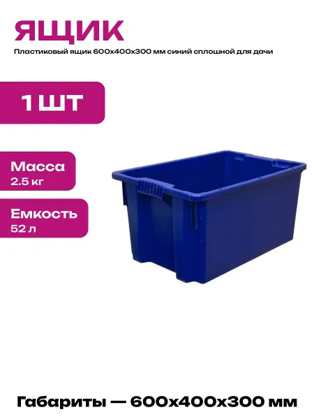 Контейнер универсальный для хранения вещей пластиковый синий