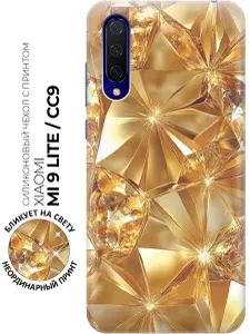Силиконовый чехол на Xiaomi Mi 9 Lite / CC9 с принтом "Желтый сапфир"