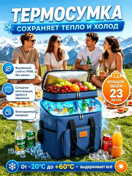 Термосумка холодильник для пикника