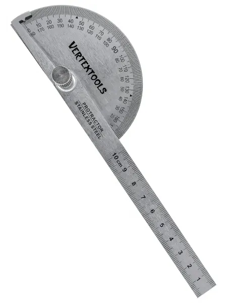 Транспортир с линейкой vertextools 90x150мм