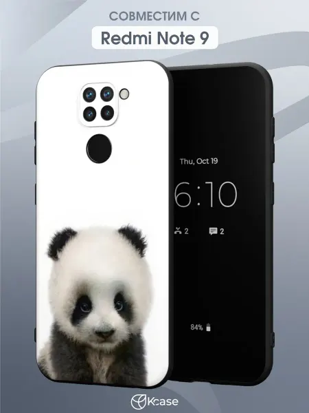 Kcase Чехол на Xiaomi Redmi Note 9 с принтом Панда