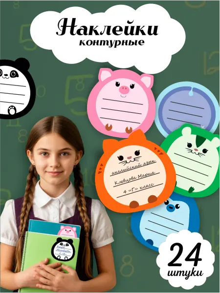 LMS Home Наклейки маркировочные на тетради и учебники 24 штуки
