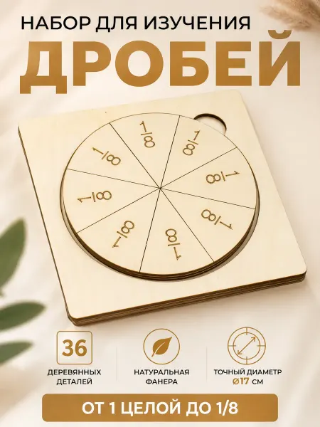 TwinCraft Доли и дроби, счетный материал большой планшет