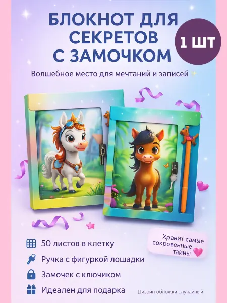 Бакуся Тетрадь- блокнот с ручкой и замком для девочек