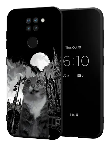 PBl store Чехол на Xiaomi Redmi Note 9 с принтом Кот мем