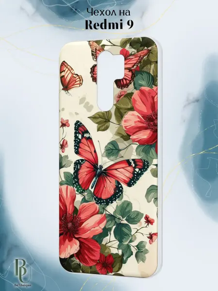 Be Unique Чехол на Redmi 9 с принтом Бабочки