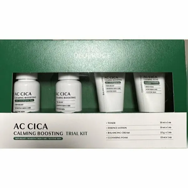 Набор для лица DEOPROCE, с экстрактом центеллы, AC Cica Calming Boosting Trial (тонер 30мл + лосьон 30мл + крем 15г + пенка 15мл)