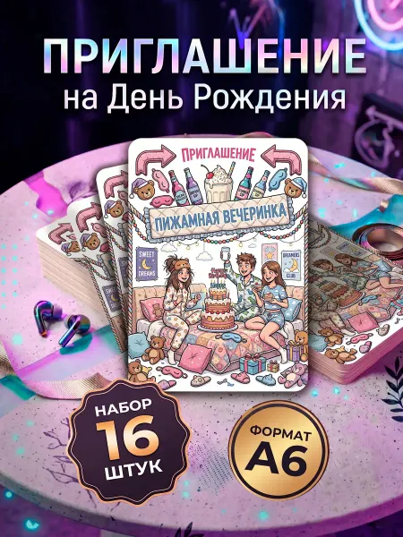 LMS Home Пригласительные на день рождения пижамная вечеринка