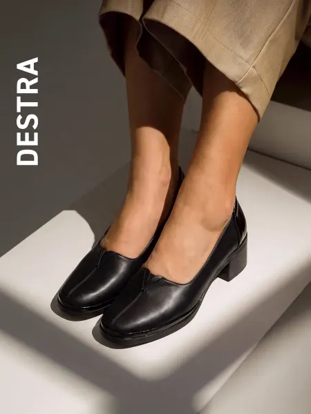 Destra Туфли натуральная кожа на устойчивом каблуке